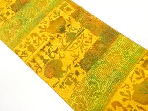 本場筑前博多横段に抽象草花模様織出し名古屋帯